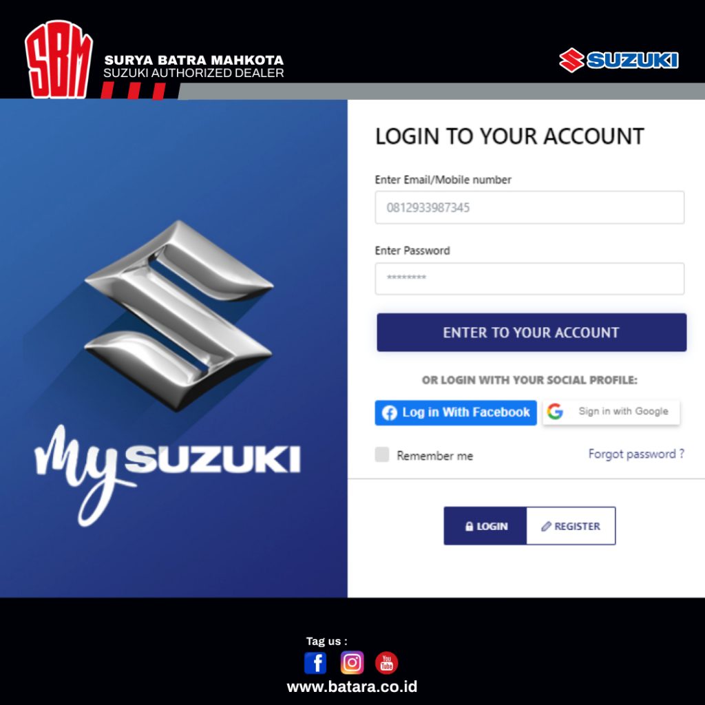 Login My Suzuki SBM